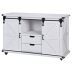 StyleCraft Meuble 2 Portes Presley avec Centre Ouvert, Blanc Vieilli