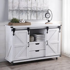 StyleCraft Meuble 2 Portes Presley avec Centre Ouvert, Blanc Vieilli