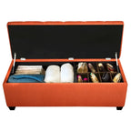 SOLE SECRET DUO Diamond Tufted Linen & Shoe Storage Bench - CANDICE