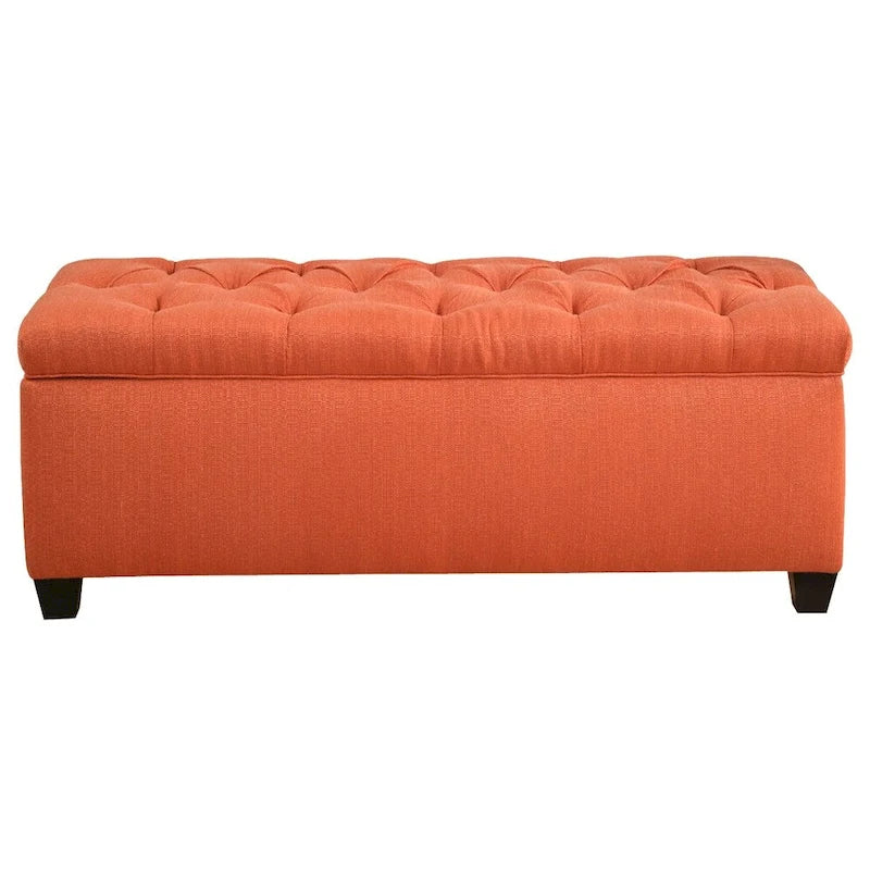 Banc de rangement pour chaussures et linge de maison capitonné en diamant SOLE SECRET DUO - CANDICE
