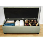 Banc de rangement pour chaussures et linge de maison capitonné en diamant SOLE SECRET DUO - CANDICE