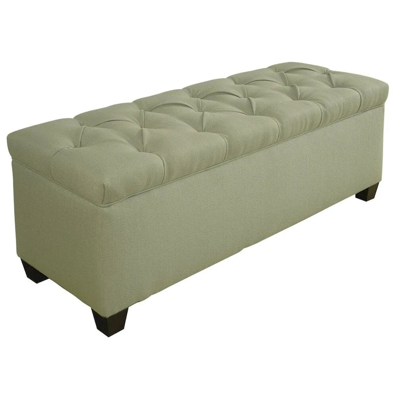 Banc de rangement pour chaussures et linge de maison capitonné en diamant SOLE SECRET DUO - CANDICE