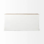 Buffet en bois massif Bourchier Blanc avec garniture noire et plateau marron moyen - 75.0L x 20.8l x 34.3H