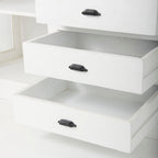 Buffet en bois massif Bourchier Blanc avec garniture noire et plateau marron moyen - 75.0L x 20.8l x 34.3H