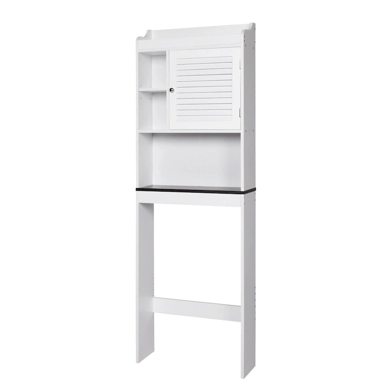 Meuble de rangement Kinbor en bambou au-dessus des toilettes, étagère de salle de bain avec portes et étagères, économiseur d'espace sur pied