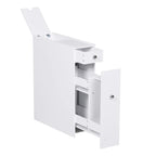 Meuble de Rangement Salle de Bain Homcom sur Pied Étagère Gain de Place Tiroirs Support Papier Toilette Blanc