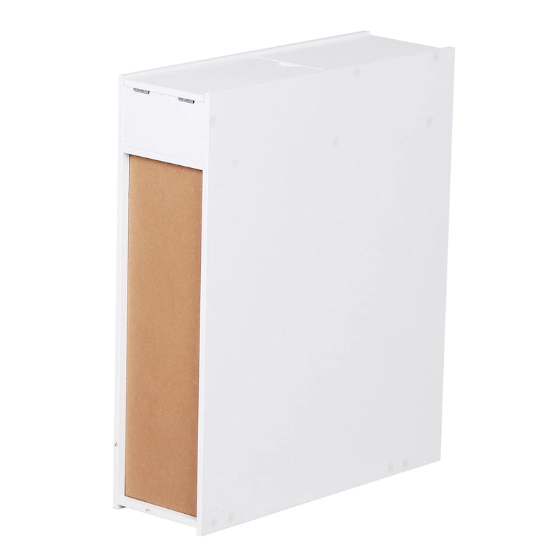 Meuble de Rangement Salle de Bain Homcom sur Pied Étagère Gain de Place Tiroirs Support Papier Toilette Blanc