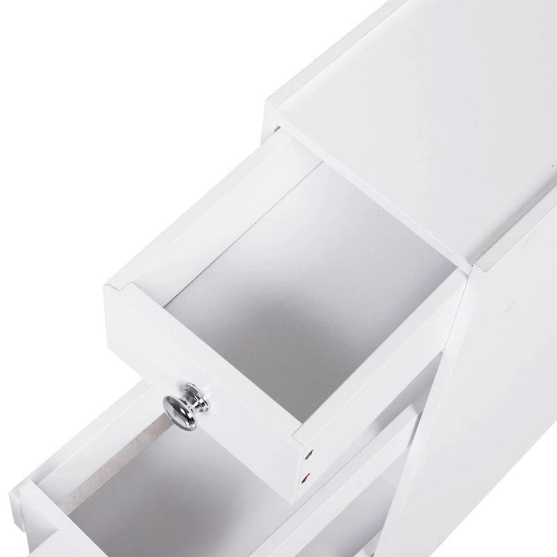 Meuble de Rangement Salle de Bain Homcom sur Pied Étagère Gain de Place Tiroirs Support Papier Toilette Blanc