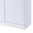 Meuble à chaussures 2 portes en bois de 119 cm, blanc