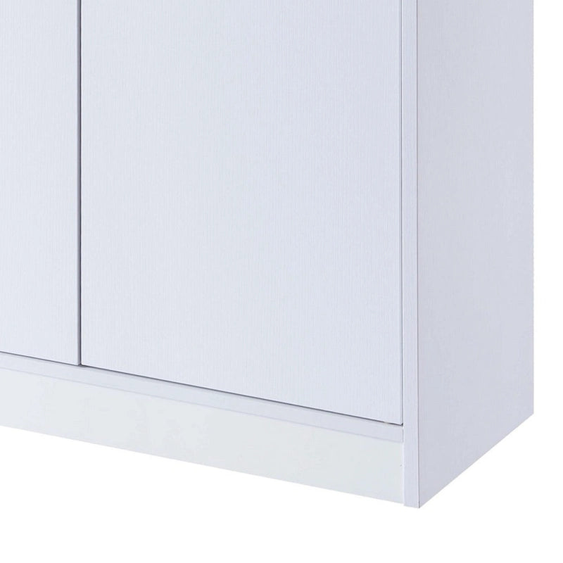 Meuble à chaussures 2 portes en bois de 119 cm, blanc