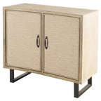 Bellefontaine Natural Fir Veneer & Fabric w/ Graphite Frame & 2 Doors Accent Cabinet