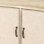 Meuble d'appoint Bellefontaine en placage de sapin naturel et tissu avec cadre graphite et 2 portes