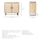 Meuble d'appoint Bellefontaine en placage de sapin naturel et tissu avec cadre graphite et 2 portes