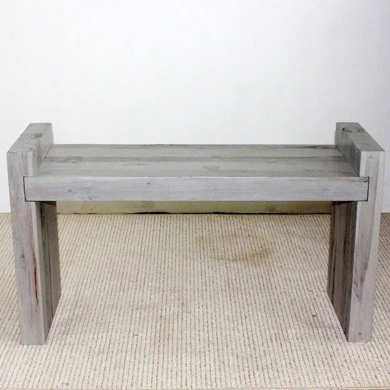 Haussmann ? Banc de bloc en teck 36 x 12,5 x 20,5 pouces de haut gris huilé KD - 36 x 12,5 x 20,5