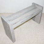 Haussmann ? Banc de bloc en teck 36 x 12,5 x 20,5 pouces de haut gris huilé KD - 36 x 12,5 x 20,5