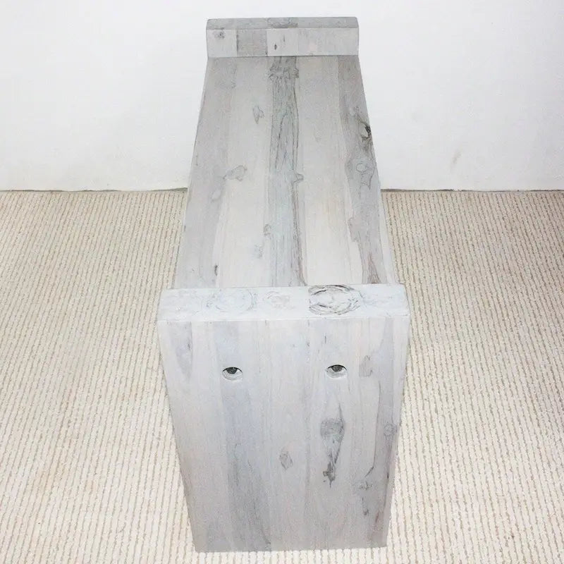 Haussmann ? Banc de bloc en teck 36 x 12,5 x 20,5 pouces de haut gris huilé KD - 36 x 12,5 x 20,5