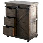 StyleCraft Presley Armoire de chevet 3 tiroirs avec porte Gris Driftwood