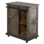 StyleCraft Presley Armoire de chevet 3 tiroirs avec porte Gris Driftwood