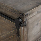 StyleCraft Presley Armoire de chevet 3 tiroirs avec porte Gris Driftwood