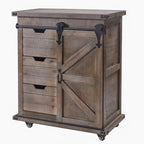 StyleCraft Presley Armoire de chevet 3 tiroirs avec porte Gris Driftwood