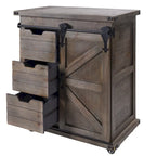 StyleCraft Presley Armoire de chevet 3 tiroirs avec porte Gris Driftwood