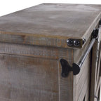 StyleCraft Presley Armoire de chevet 3 tiroirs avec porte Gris Driftwood
