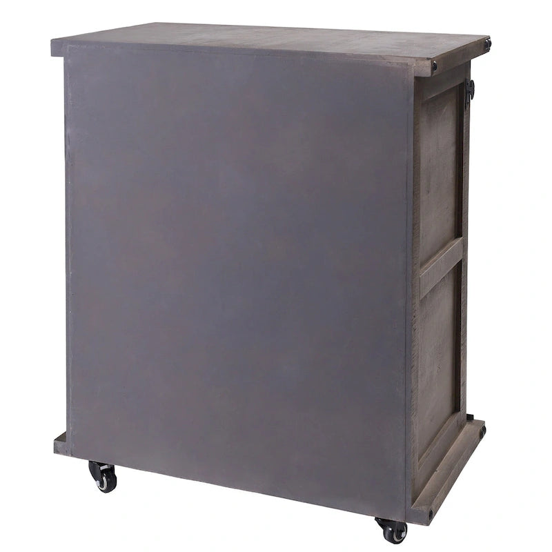 StyleCraft Presley Armoire de chevet 3 tiroirs avec porte Gris Driftwood