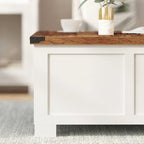 Table basse de style ferme moderne avec rangement intérieur dissimulé