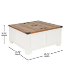 Table basse de style ferme moderne avec rangement intérieur dissimulé