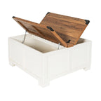 Table basse de style ferme moderne avec rangement intérieur dissimulé