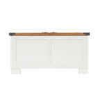 Table basse de style ferme moderne avec rangement intérieur dissimulé