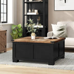 Table basse de style ferme moderne avec rangement intérieur dissimulé