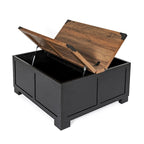 Table basse de style ferme moderne avec rangement intérieur dissimulé
