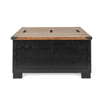 Table basse de style ferme moderne avec rangement intérieur dissimulé