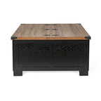 Table basse de style ferme moderne avec rangement intérieur dissimulé