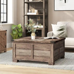Table basse de style ferme moderne avec rangement intérieur dissimulé