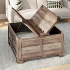 Table basse de style ferme moderne avec rangement intérieur dissimulé
