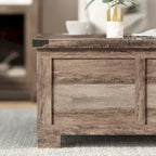 Table basse de style ferme moderne avec rangement intérieur dissimulé