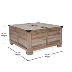 Table basse de style ferme moderne avec rangement intérieur dissimulé