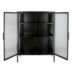 Armoire de rangement à double porte vitrée de 122 cm, buffet avec étagères réglables