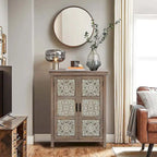 Armoire de rangement en bois à 2 portes de style campagnard, 95 cm (H) x 70 cm (l) x 33,6 cm (P)