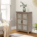 Armoire de rangement en bois à 2 portes de style campagnard, 95 cm (H) x 70 cm (l) x 33,6 cm (P)
