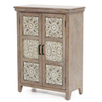 Armoire de rangement en bois à 2 portes de style campagnard, 95 cm (H) x 70 cm (l) x 33,6 cm (P)
