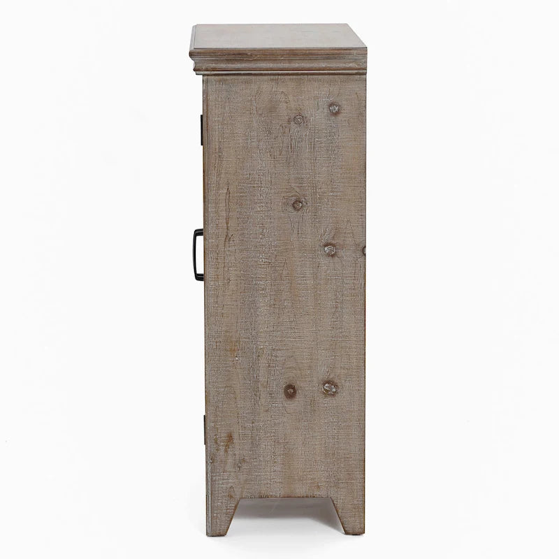 Armoire de rangement en bois à 2 portes de style campagnard, 95 cm (H) x 70 cm (l) x 33,6 cm (P)