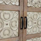 Armoire de rangement en bois à 2 portes de style campagnard, 95 cm (H) x 70 cm (l) x 33,6 cm (P)