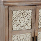 Armoire de rangement en bois à 2 portes de style campagnard, 95 cm (H) x 70 cm (l) x 33,6 cm (P)