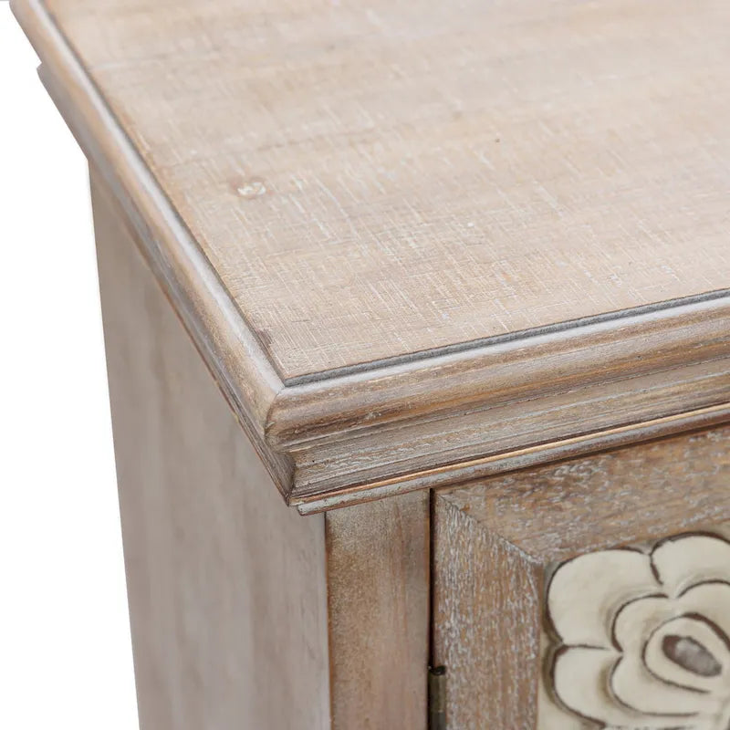 Armoire de rangement en bois à 2 portes de style campagnard, 95 cm (H) x 70 cm (l) x 33,6 cm (P)