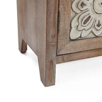 Armoire de rangement en bois à 2 portes de style campagnard, 95 cm (H) x 70 cm (l) x 33,6 cm (P)