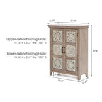 Armoire de rangement en bois à 2 portes de style campagnard, 95 cm (H) x 70 cm (l) x 33,6 cm (P)