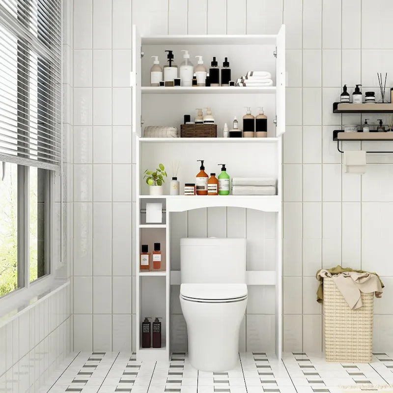 Meuble de rangement au-dessus des toilettes Meuble de rangement WC avec porte